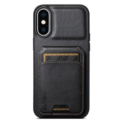 Suteni H02 Leather Wallet Stand Back Phone Case, For iPhone 11, For iPhone 11 Pro, For iPhone X / XS, For iPhone XR, For iPhone XS Max, For iPhone 17e / 16e, For iPhone 12 / 12 Pro