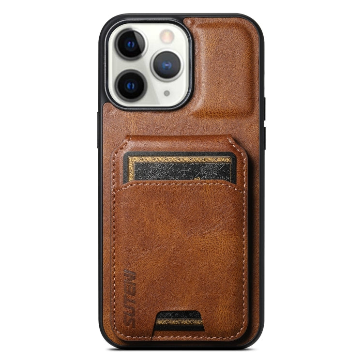 Suteni H02 Leather Wallet Stand Back Phone Case, For iPhone 11, For iPhone 11 Pro, For iPhone X / XS, For iPhone XR, For iPhone XS Max, For iPhone 17e / 16e, For iPhone 12 / 12 Pro