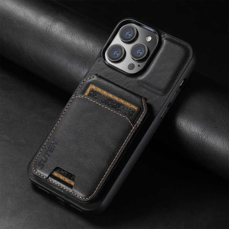 Suteni H02 Leather Wallet Stand Back Phone Case, For iPhone 11, For iPhone 11 Pro, For iPhone X / XS, For iPhone XR, For iPhone XS Max, For iPhone 17e / 16e, For iPhone 12 / 12 Pro