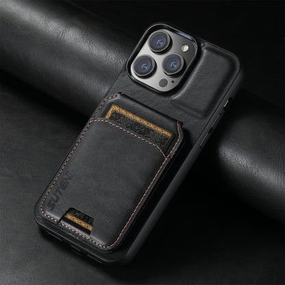 Suteni H02 Leather Wallet Stand Back Phone Case, For iPhone 11, For iPhone 11 Pro, For iPhone X / XS, For iPhone XR, For iPhone XS Max, For iPhone 17e / 16e, For iPhone 12 / 12 Pro