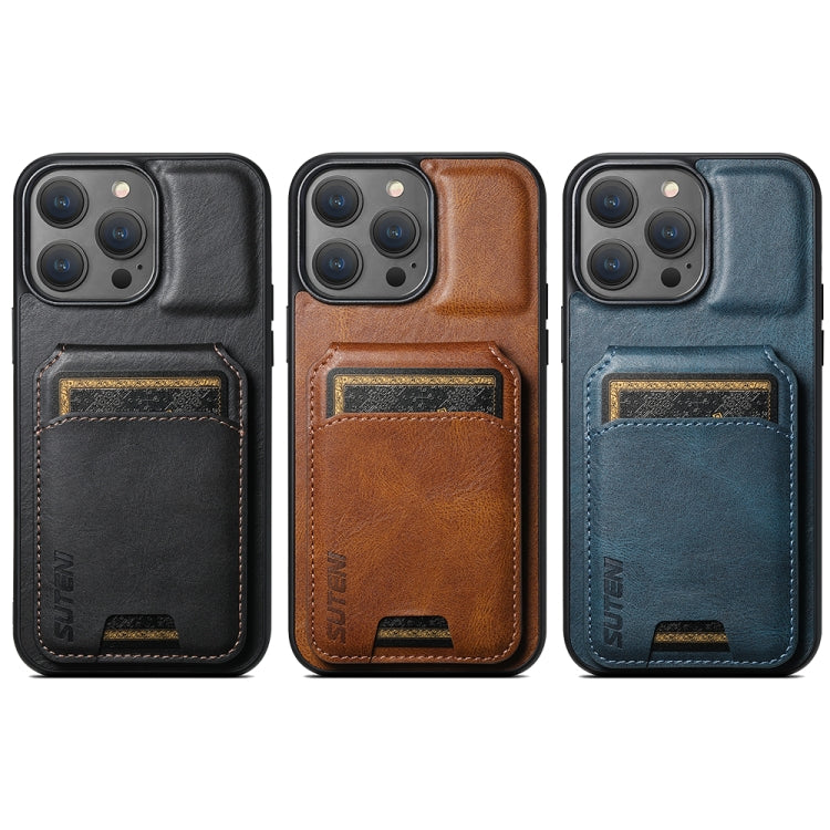 Suteni H02 Leather Wallet Stand Back Phone Case, For iPhone 11, For iPhone 11 Pro, For iPhone X / XS, For iPhone XR, For iPhone XS Max, For iPhone 17e / 16e, For iPhone 12 / 12 Pro