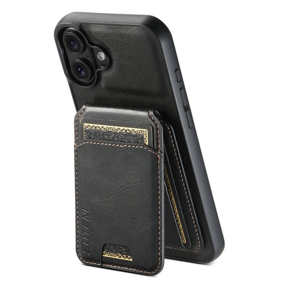 Suteni H02 Leather Wallet Stand Back Phone Case, For iPhone 17e / 16e, For iPhone 17 Pro Max, For iPhone 17 Pro, For iPhone 17, For iPhone Air, For iPhone 16 Pro Max, For iPhone 16 Pro, For iPhone 16 Plus