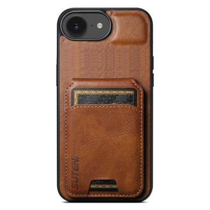 Suteni H02 Leather Wallet Stand Back Phone Case, For iPhone 11, For iPhone 11 Pro, For iPhone X / XS, For iPhone XR, For iPhone XS Max, For iPhone 17e / 16e, For iPhone 12 / 12 Pro