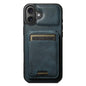 Suteni H02 Leather Wallet Stand Back Phone Case, For iPhone 17e / 16e, For iPhone 17 Pro Max, For iPhone 17 Pro, For iPhone 17, For iPhone Air, For iPhone 16 Pro Max, For iPhone 16 Pro, For iPhone 16 Plus