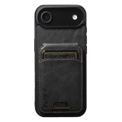 Suteni H02 Leather Wallet Stand Back Phone Case, For iPhone 18, For iPhone 18 Pro, For iPhone 18 Pro Max, For iPhone 17 Pro Max, For iPhone 17 Pro, For iPhone 17, For iPhone Air, For iPhone 16 Pro Max