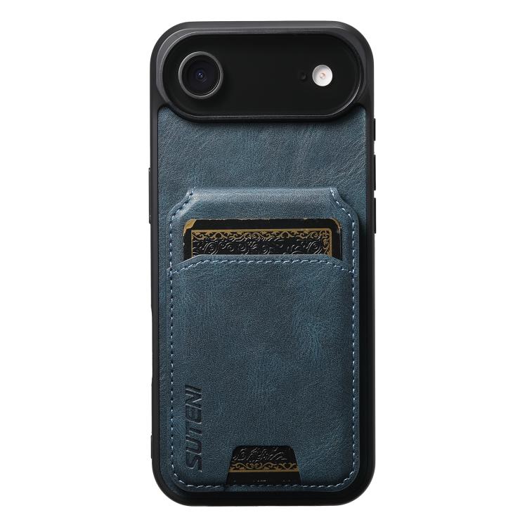 Suteni H02 Leather Wallet Stand Back Phone Case, For iPhone 18, For iPhone 18 Pro, For iPhone 18 Pro Max, For iPhone 17 Pro Max, For iPhone 17 Pro, For iPhone 17, For iPhone Air, For iPhone 16 Pro Max