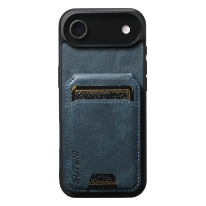 Suteni H02 Leather Wallet Stand Back Phone Case, For iPhone 18, For iPhone 18 Pro, For iPhone 18 Pro Max, For iPhone 17 Pro Max, For iPhone 17 Pro, For iPhone 17, For iPhone Air, For iPhone 16 Pro Max