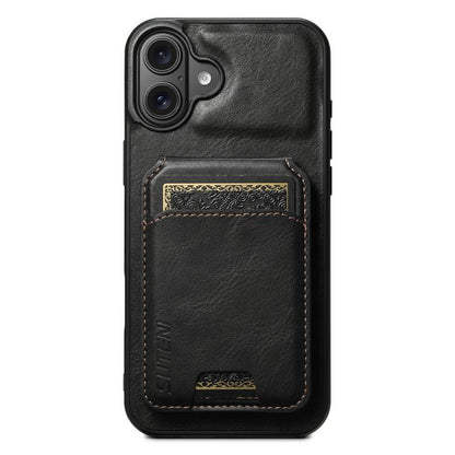 Suteni H02 Leather Wallet Stand Back Phone Case, For iPhone 18, For iPhone 18 Pro, For iPhone 18 Pro Max, For iPhone 17 Pro Max, For iPhone 17 Pro, For iPhone 17, For iPhone Air, For iPhone 16 Pro Max