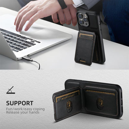 Suteni H02 Leather Wallet Stand Back Phone Case, For iPhone 18, For iPhone 18 Pro, For iPhone 18 Pro Max, For iPhone 17 Pro Max, For iPhone 17 Pro, For iPhone 17, For iPhone Air, For iPhone 16 Pro Max