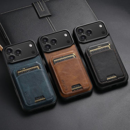 Suteni H02 Leather Wallet Stand Back Phone Case, For iPhone 11, For iPhone 11 Pro, For iPhone X / XS, For iPhone XR, For iPhone XS Max, For iPhone 17e / 16e, For iPhone 12 / 12 Pro