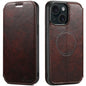 Suteni J05 Leather Magnetic MagSafe Phone Case, For iPhone 15 Pro, For iPhone 15 Plus, For iPhone 15