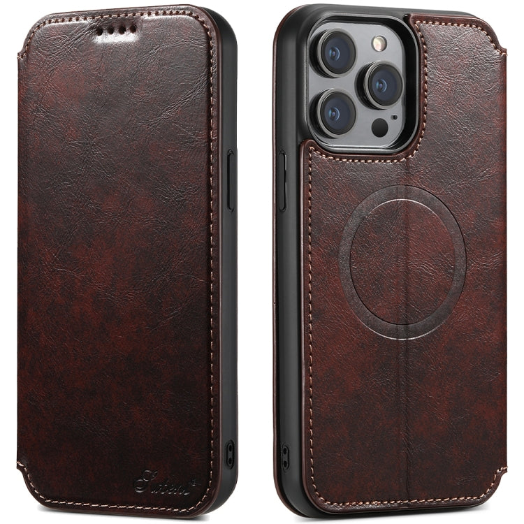 Suteni J05 Leather Magnetic MagSafe Phone Case, For iPhone 17 AIr, For iPhone 16 Pro Max, For iPhone 16 Pro, For iPhone 16 Plus, For iPhone 16, For iPhone 15 Pro Max
