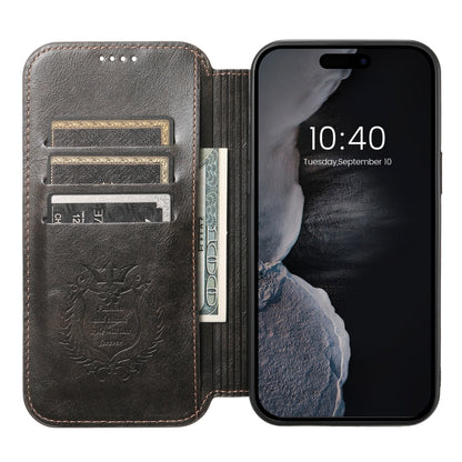 Suteni J05 Leather Magnetic MagSafe Phone Case, For iPhone 15 Pro, For iPhone 15 Plus, For iPhone 15