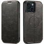 Suteni J05 Leather Magnetic MagSafe Phone Case, For iPhone 15 Pro, For iPhone 15 Plus, For iPhone 15