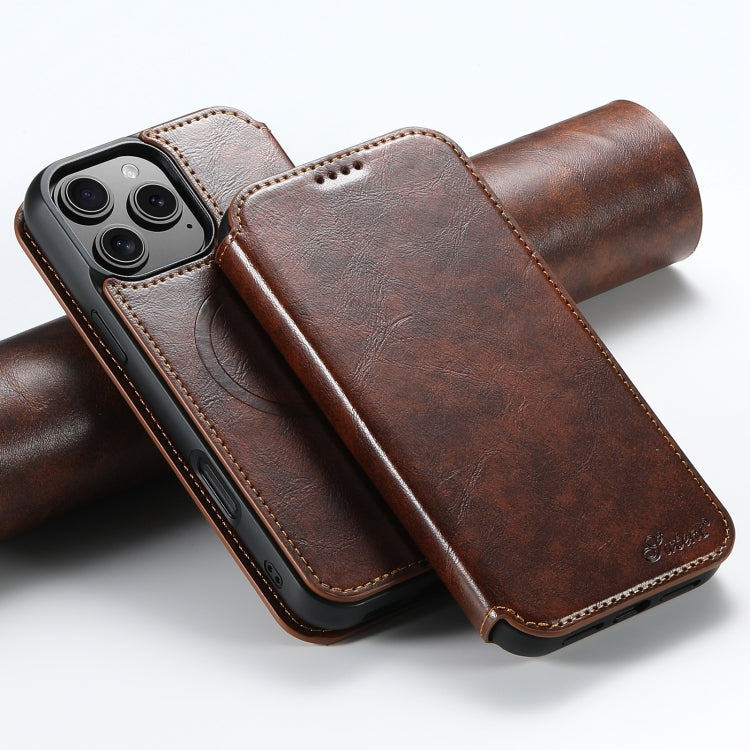 Suteni J05 Leather Magnetic MagSafe Phone Case, For iPhone 17 AIr, For iPhone 16 Pro Max, For iPhone 16 Pro, For iPhone 16 Plus, For iPhone 16, For iPhone 15 Pro Max