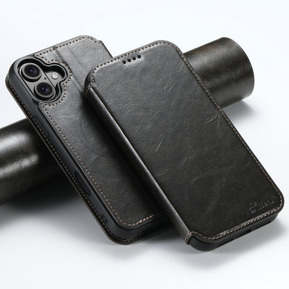Suteni J05 Leather Magnetic MagSafe Phone Case, For iPhone 17 AIr, For iPhone 16 Pro Max, For iPhone 16 Pro, For iPhone 16 Plus, For iPhone 16, For iPhone 15 Pro Max