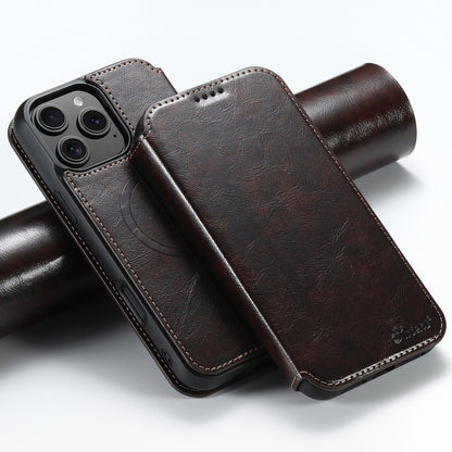 Suteni J05 Leather Magnetic MagSafe Phone Case, For iPhone 17 AIr, For iPhone 16 Pro Max, For iPhone 16 Pro, For iPhone 16 Plus, For iPhone 16, For iPhone 15 Pro Max