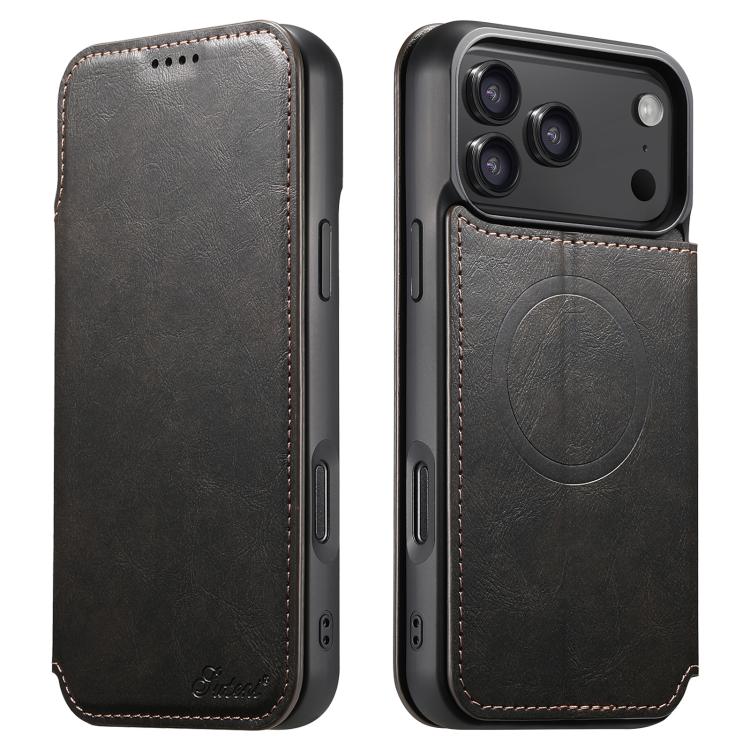 Suteni J05 Leather Magnetic MagSafe Phone Case, For iPhone 18, For iPhone 18 Pro, For iPhone 18 Pro Max, For iPhone 17 Pro Max, For iPhone 17 Pro, For iPhone 17
