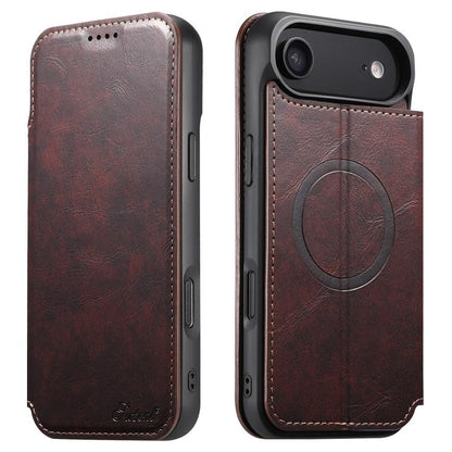 Suteni J05 Leather Magnetic MagSafe Phone Case, For iPhone 17 AIr, For iPhone 16 Pro Max, For iPhone 16 Pro, For iPhone 16 Plus, For iPhone 16, For iPhone 15 Pro Max