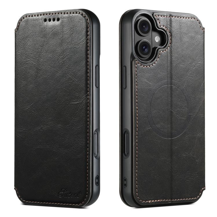 Suteni J05 Leather Magnetic MagSafe Phone Case, For iPhone 18, For iPhone 18 Pro, For iPhone 18 Pro Max, For iPhone 17 Pro Max, For iPhone 17 Pro, For iPhone 17