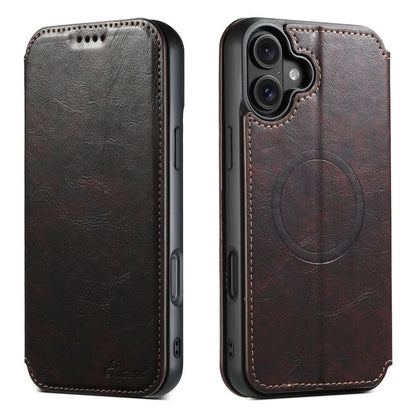 Suteni J05 Leather Magnetic MagSafe Phone Case, For iPhone 18, For iPhone 18 Pro, For iPhone 18 Pro Max, For iPhone 17 Pro Max, For iPhone 17 Pro, For iPhone 17