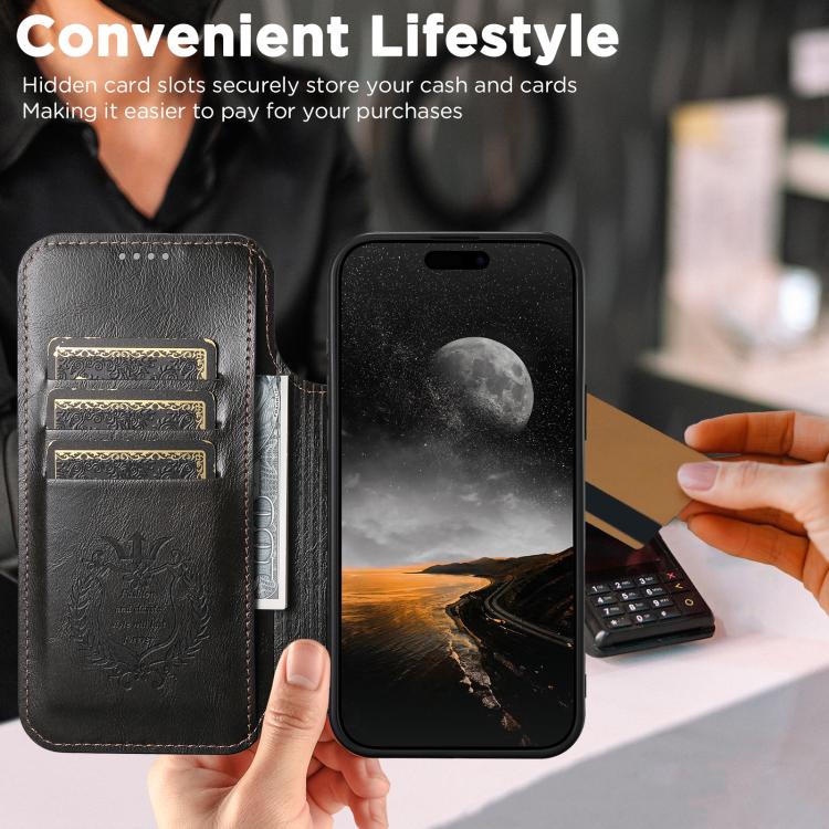 Suteni J05 Leather Magnetic MagSafe Phone Case, For iPhone 18, For iPhone 18 Pro, For iPhone 18 Pro Max, For iPhone 17 Pro Max, For iPhone 17 Pro, For iPhone 17