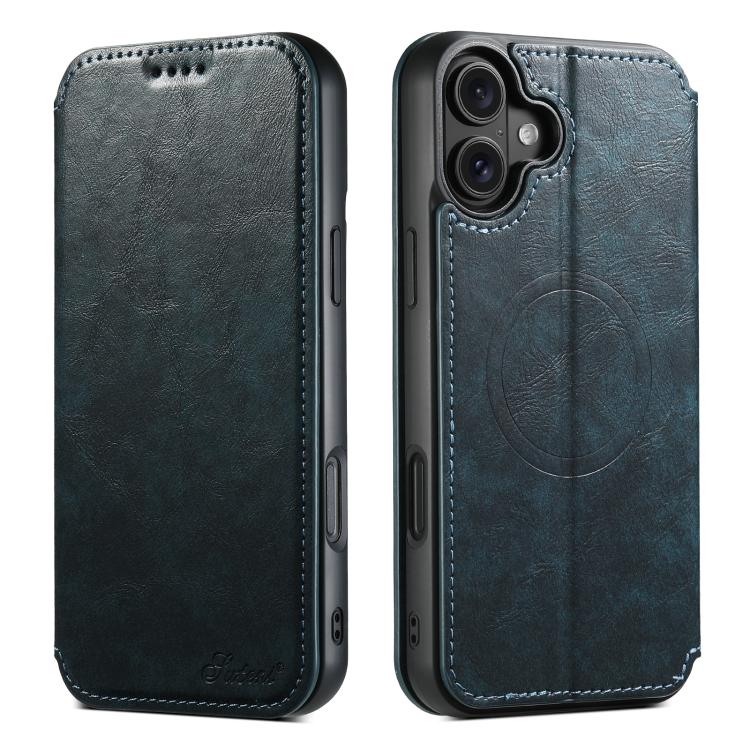 Suteni J05 Leather Magnetic MagSafe Phone Case, For iPhone 18, For iPhone 18 Pro, For iPhone 18 Pro Max, For iPhone 17 Pro Max, For iPhone 17 Pro, For iPhone 17