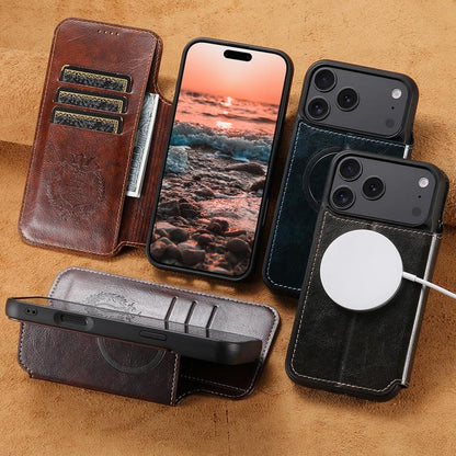 Suteni J05 Leather Magnetic MagSafe Phone Case, For iPhone 17 AIr, For iPhone 16 Pro Max, For iPhone 16 Pro, For iPhone 16 Plus, For iPhone 16, For iPhone 15 Pro Max