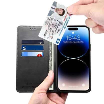 Suteni Calf Texture Horizontal Flip Leather Phone Case, For iPhone 15 Pro, For iPhone 15 Plus, For iPhone 15, For iPhone 17e / 16e