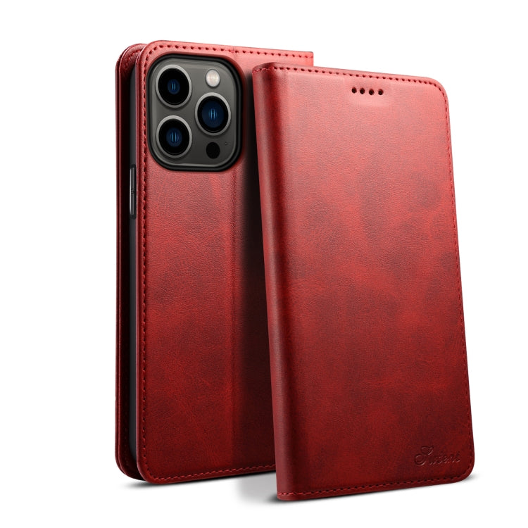 Suteni Calf Texture Horizontal Flip Leather Phone Case, For iPhone 15 Pro, For iPhone 15 Plus, For iPhone 15, For iPhone 17e / 16e