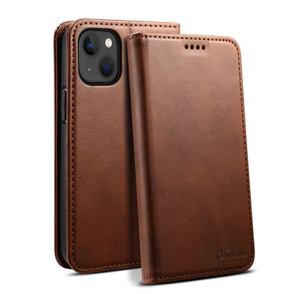 Suteni Calf Texture Horizontal Flip Leather Phone Case, For iPhone 15 Pro, For iPhone 15 Plus, For iPhone 15, For iPhone 17e / 16e