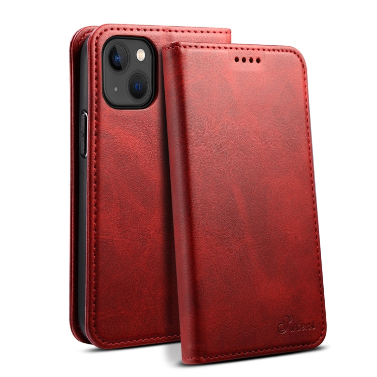 Suteni Calf Texture Horizontal Flip Leather Phone Case, For iPhone 15 Pro, For iPhone 15 Plus, For iPhone 15, For iPhone 17e / 16e