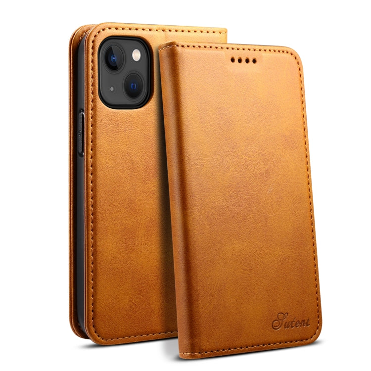 Suteni Calf Texture Horizontal Flip Leather Phone Case, For iPhone 15 Pro, For iPhone 15 Plus, For iPhone 15, For iPhone 17e / 16e