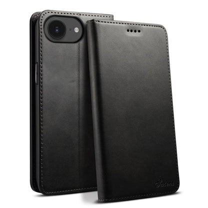 Suteni Calf Texture Horizontal Flip Leather Phone Case, For iPhone 15 Pro, For iPhone 15 Plus, For iPhone 15, For iPhone 17e / 16e