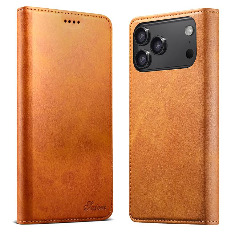 Suteni Calf Texture Horizontal Flip Leather Phone Case, For iPhone 17e / 16e, For iPhone 17 Pro Max, For iPhone 17 Pro, For iPhone 17, For iPhone Air, For iPhone 16 Pro Max