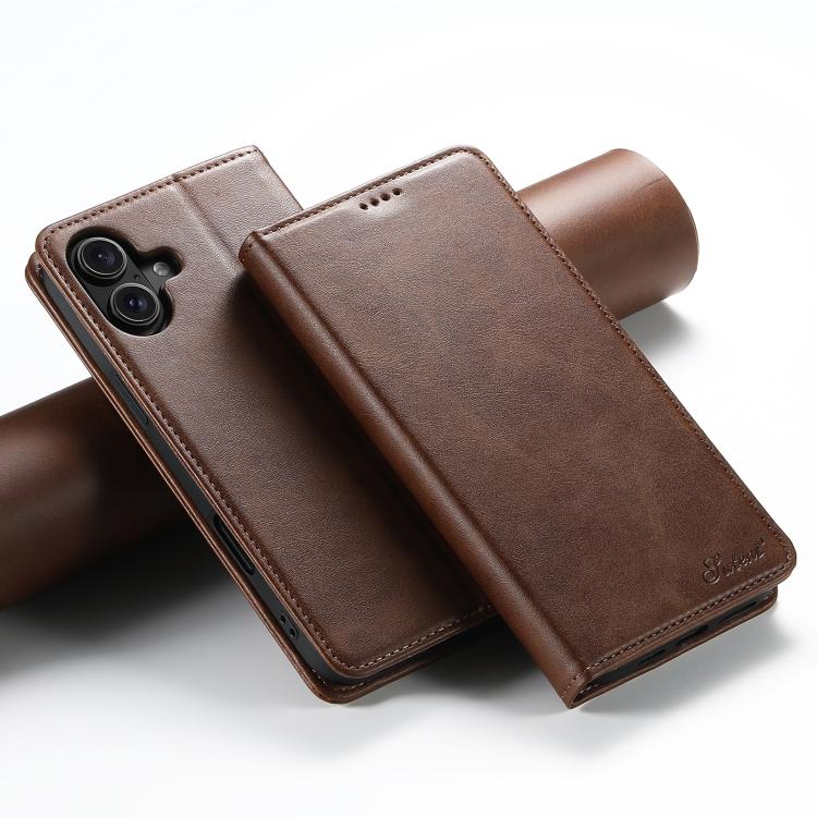 Suteni Calf Texture Horizontal Flip Leather Phone Case, For iPhone 17e / 16e, For iPhone 17 Pro Max, For iPhone 17 Pro, For iPhone 17, For iPhone Air, For iPhone 16 Pro Max