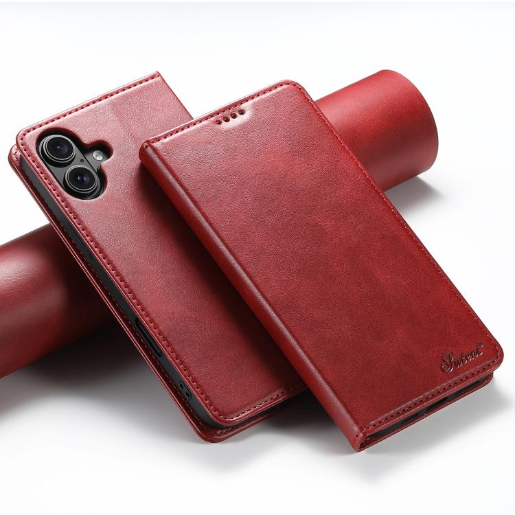 Suteni Calf Texture Horizontal Flip Leather Phone Case, For iPhone 17e / 16e, For iPhone 17 Pro Max, For iPhone 17 Pro, For iPhone 17, For iPhone Air, For iPhone 16 Pro Max