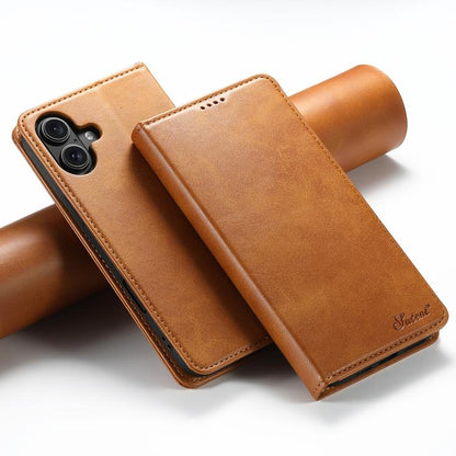Suteni Calf Texture Horizontal Flip Leather Phone Case, For iPhone 17e / 16e, For iPhone 17 Pro Max, For iPhone 17 Pro, For iPhone 17, For iPhone Air, For iPhone 16 Pro Max