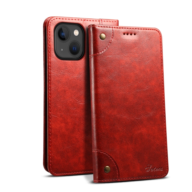 Suteni Baroque Calf Texture Buckle Wallet Leather Phone Case