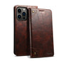Suteni Baroque Calf Texture Buckle Wallet Leather Phone Case, For iPhone 16 Pro, For iPhone 16 Plus, For iPhone 16, For iPhone 15 Pro Max, For iPhone 15 Pro, For iPhone 15 Plus