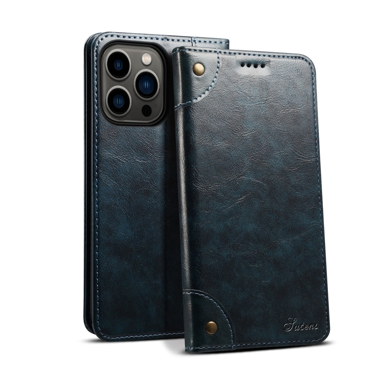 Suteni Baroque Calf Texture Buckle Wallet Leather Phone Case, For iPhone 16 Pro, For iPhone 16 Plus, For iPhone 16, For iPhone 15 Pro Max, For iPhone 15 Pro, For iPhone 15 Plus