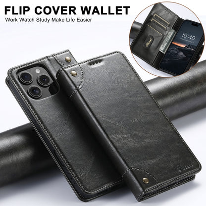 Suteni Baroque Calf Texture Buckle Wallet Leather Phone Case, For iPhone 16 Pro, For iPhone 16 Plus, For iPhone 16, For iPhone 15 Pro Max, For iPhone 15 Pro, For iPhone 15 Plus