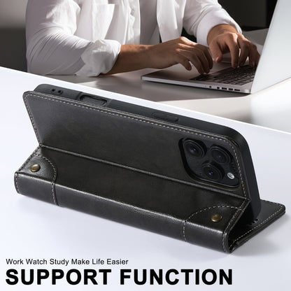 Suteni Baroque Calf Texture Buckle Wallet Leather Phone Case, For iPhone 16 Pro, For iPhone 16 Plus, For iPhone 16, For iPhone 15 Pro Max, For iPhone 15 Pro, For iPhone 15 Plus