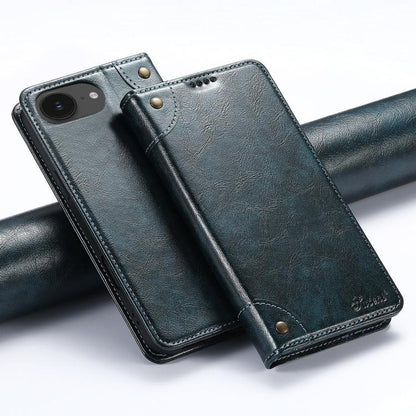 Suteni Baroque Calf Texture Buckle Wallet Leather Phone Case, For iPhone 17e / 16e, For iPhone 17 Pro Max, For iPhone 17 Pro, For iPhone 17, For iPhone Air, For iPhone 16 Pro Max