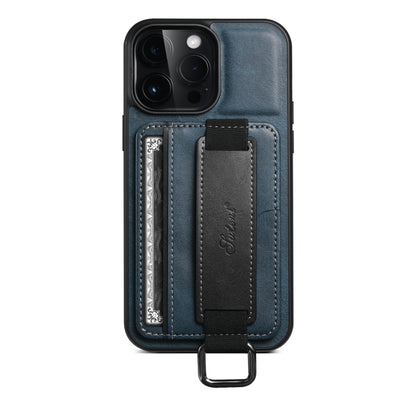 Suteni H13 Card Wallet Wrist Strap Holder PU Phone Case, For iPhone 16 Pro, For iPhone 16 Plus, For iPhone 16, For iPhone 15 Pro Max, For iPhone 15 Pro, For iPhone 15 Plus, For iPhone 15, For iPhone 17e / 16e