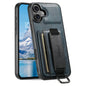 Suteni H13 Card Wallet Wrist Strap Holder PU Phone Case, For iPhone 16 Pro, For iPhone 16 Plus, For iPhone 16, For iPhone 15 Pro Max, For iPhone 15 Pro, For iPhone 15 Plus, For iPhone 15, For iPhone 17e / 16e