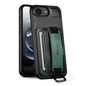 Suteni H13 Card Wallet Wrist Strap Holder PU Phone Case, For iPhone 16 Pro, For iPhone 16 Plus, For iPhone 16, For iPhone 15 Pro Max, For iPhone 15 Pro, For iPhone 15 Plus, For iPhone 15, For iPhone 17e / 16e
