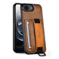 Suteni H13 Card Wallet Wrist Strap Holder PU Phone Case, For iPhone 16 Pro, For iPhone 16 Plus, For iPhone 16, For iPhone 15 Pro Max, For iPhone 15 Pro, For iPhone 15 Plus, For iPhone 15, For iPhone 17e / 16e
