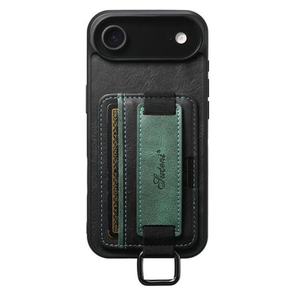 Suteni H13 Card Wallet Wrist Strap Holder PU Phone Case, For iPhone 18, For iPhone 18 Pro, For iPhone 18 Pro Max, For iPhone 17 Pro Max, For iPhone 17 Pro, For iPhone 17, For iPhone  Air, For iPhone 16 Pro Max