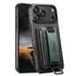 Suteni H13 Card Wallet Wrist Strap Holder PU Phone Case, For iPhone 18, For iPhone 18 Pro, For iPhone 18 Pro Max, For iPhone 17 Pro Max, For iPhone 17 Pro, For iPhone 17, For iPhone  Air, For iPhone 16 Pro Max
